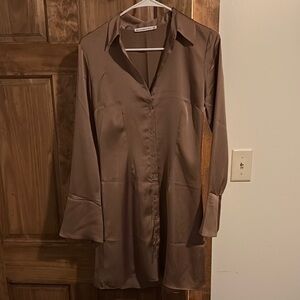 Abercrombie & Fitch Taupe Satin Dress